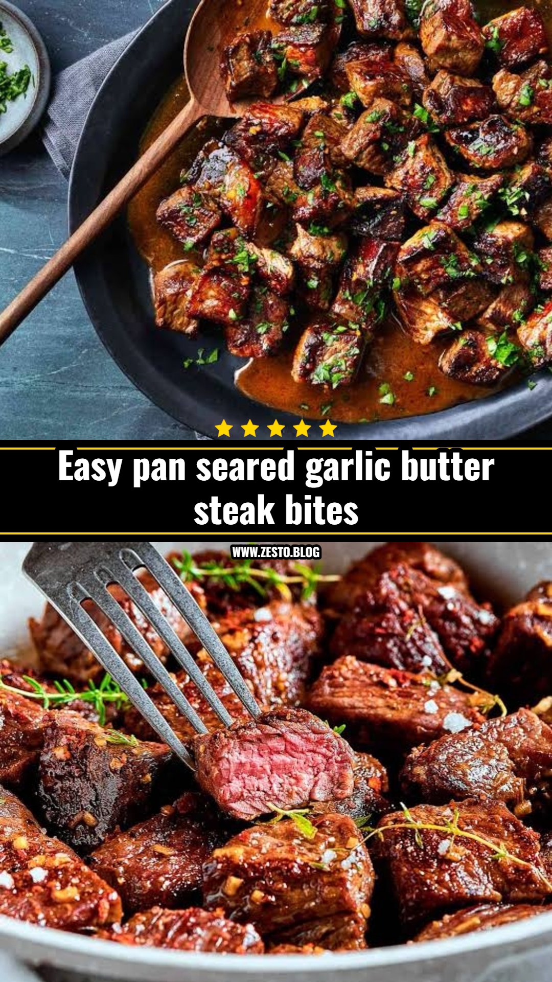 Easy garlic butter steak bites in ten minutes