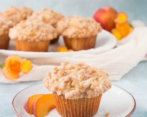 Easy Peach Muffins With Crumble Topping suggested serving