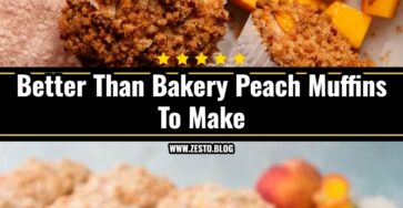 Easy Peach Muffins With Crumble Topping