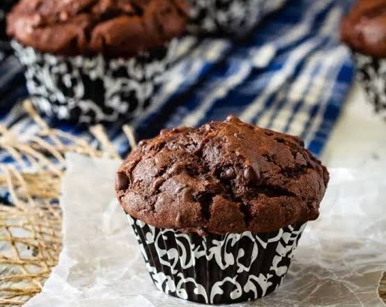 Healthy Chocolate Zucchini Muffins Everyone Loves top view