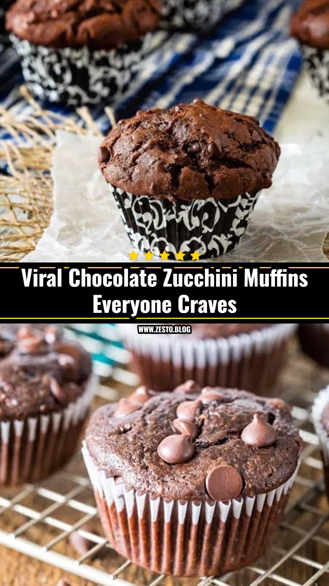 Healthy Chocolate Zucchini Muffins Everyone Loves