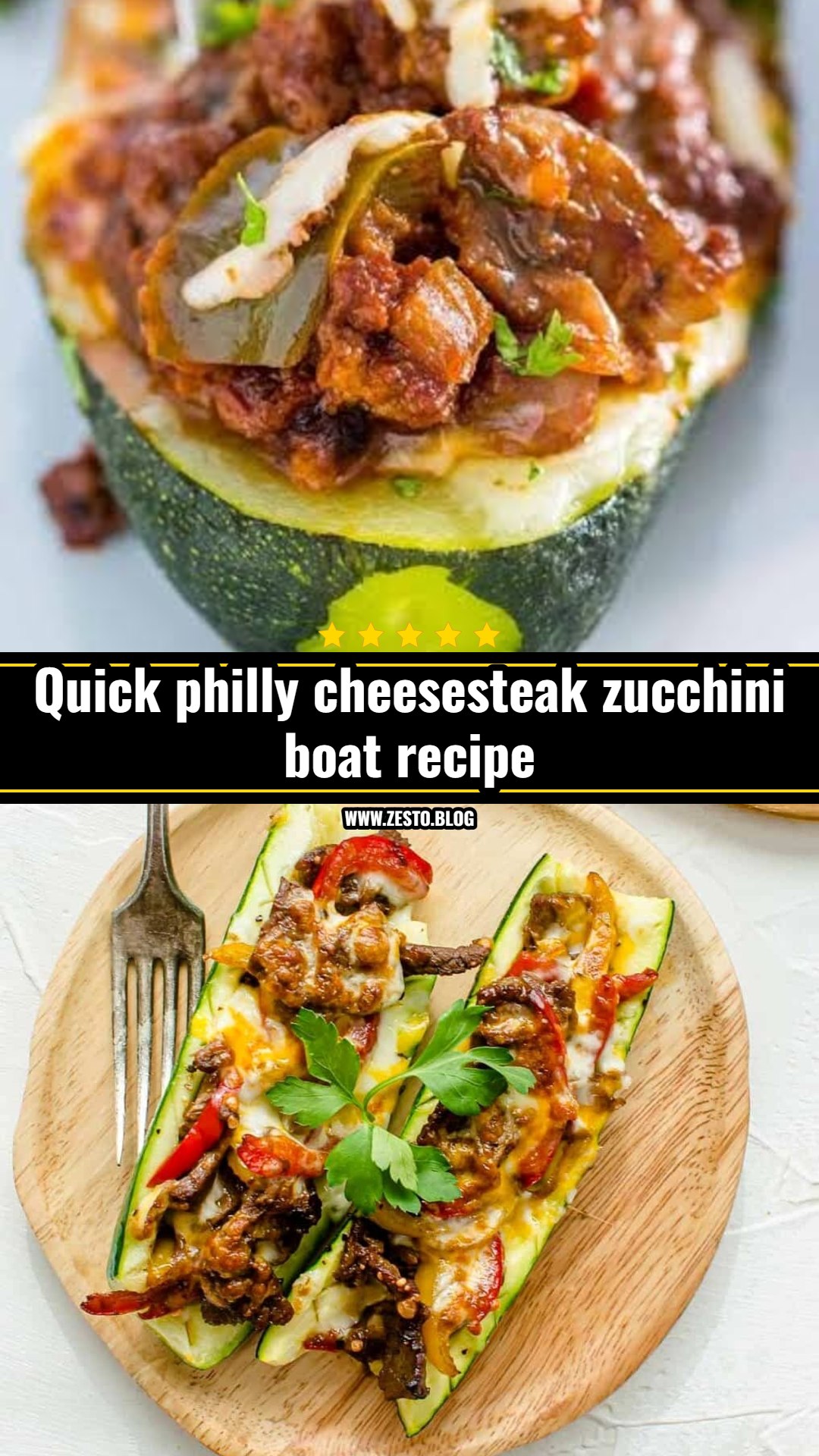 Philly cheesesteak zucchini boats recipe you will love