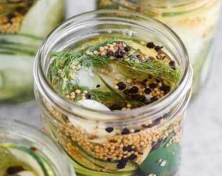 The Best Refrigerator Dill Pickles Ever top view