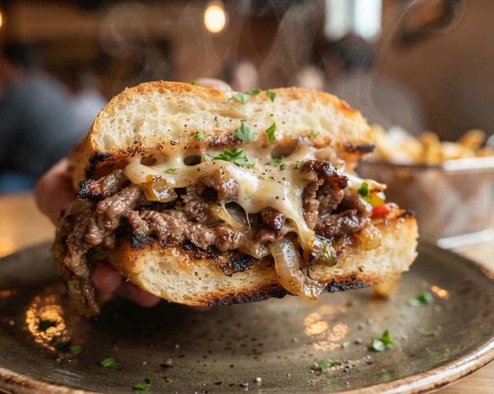 The Ultimate Philly Cheese Steak Sandwich Recipe suggested serving