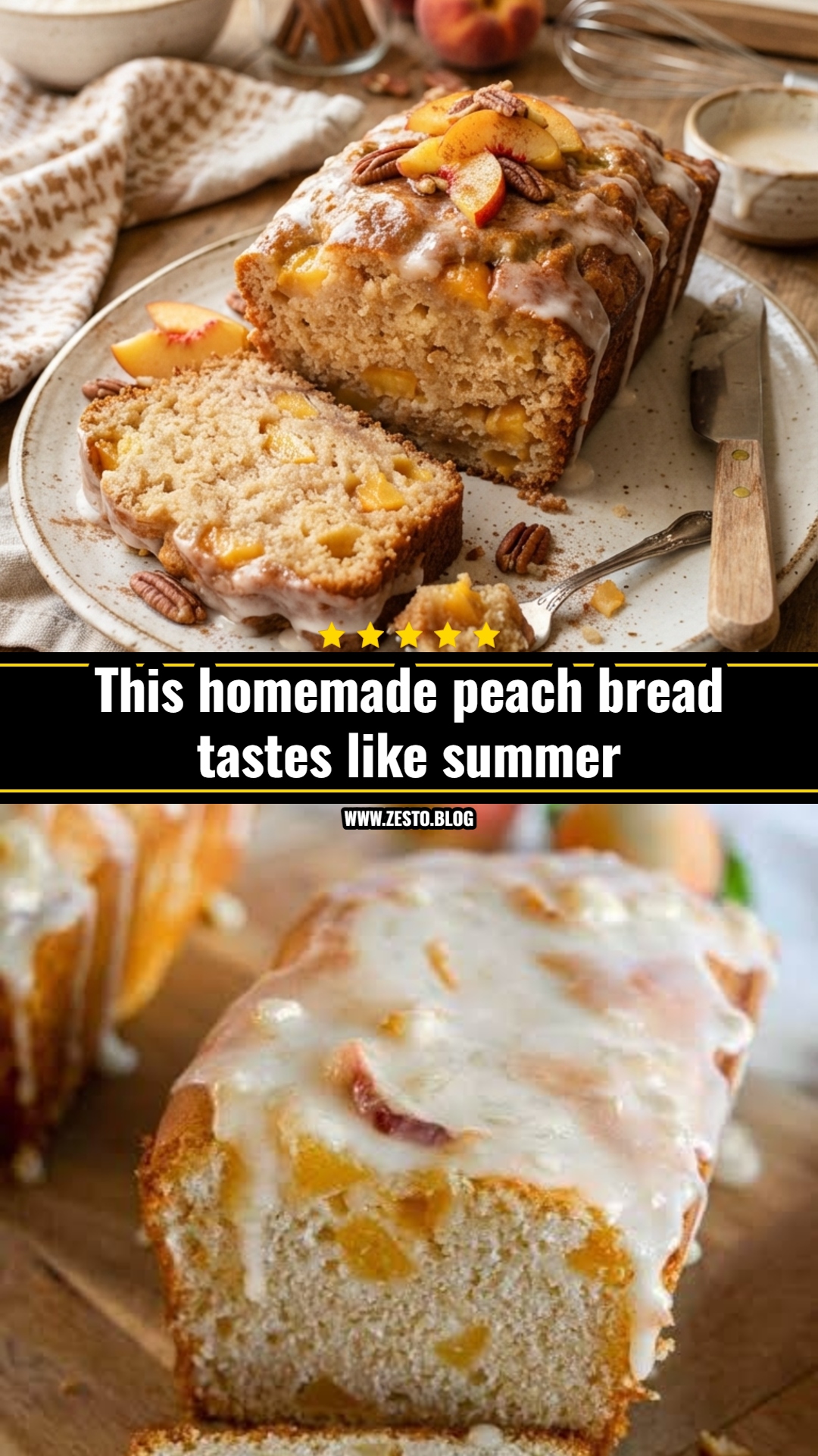 This easy peach bread recipe is perfect for summer
