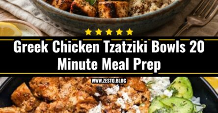 20 Minute Greek Chicken Tzatziki Bowls Meal Prep