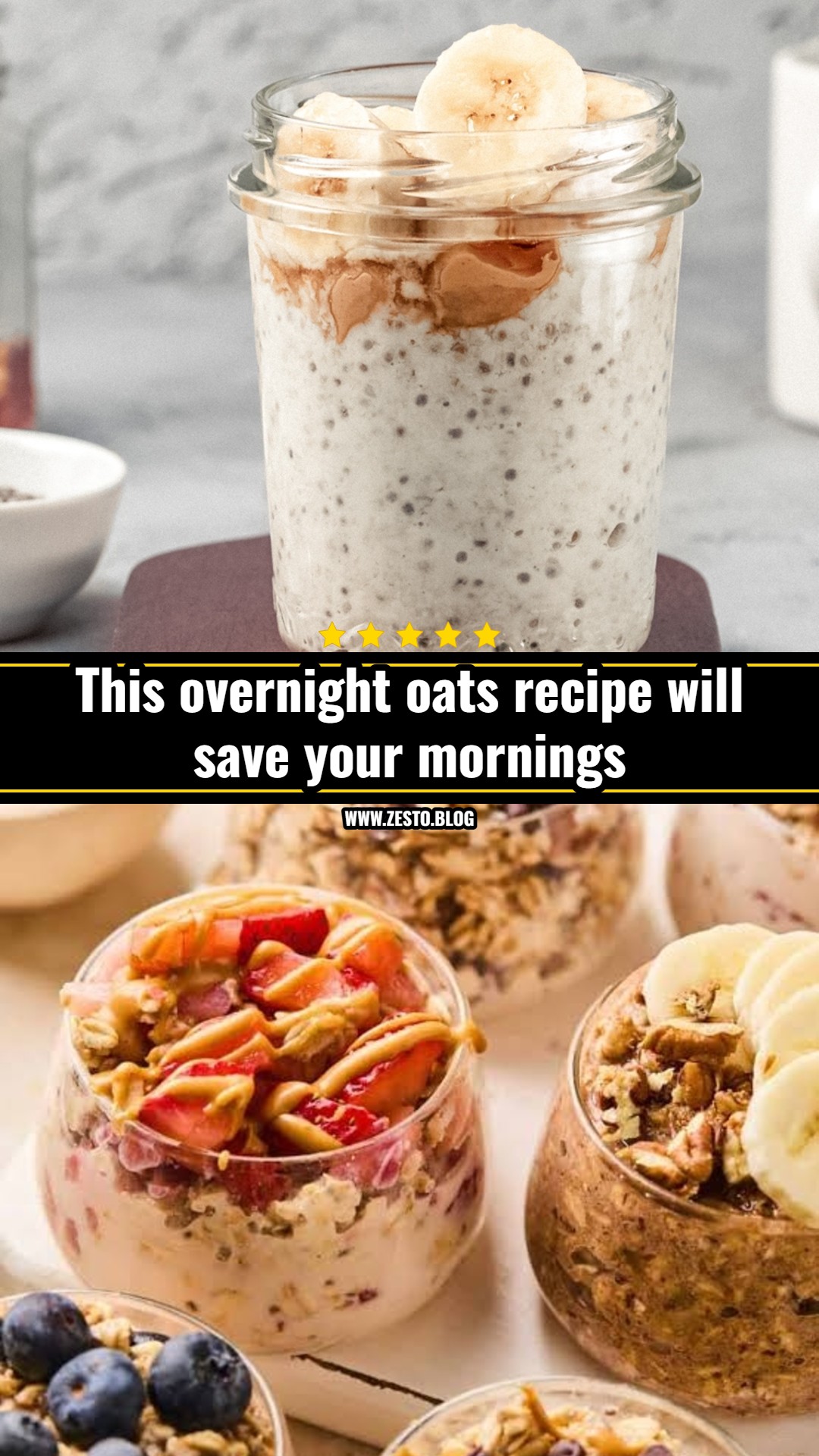 Easy overnight oats recipe for busy mornings