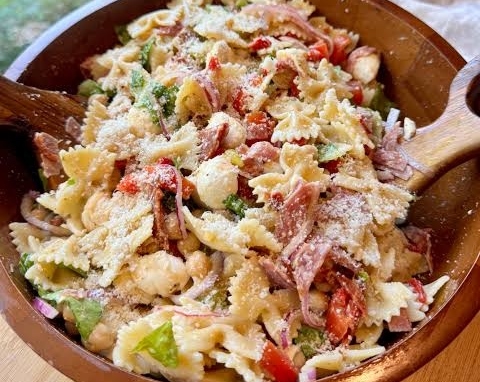 Viral Italian Grinder Pasta Salad Recipe top view