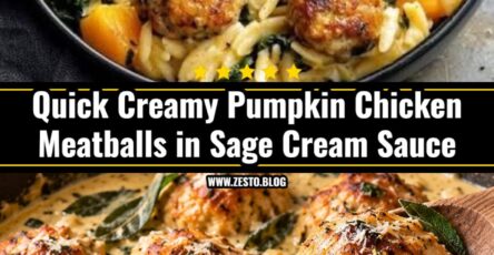 Best Creamy Pumpkin Chicken Meatballs in Sage Cream Sauce
