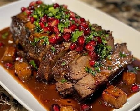 Best Honey Glazed Braised Brisket With Pomegranate suggested serving