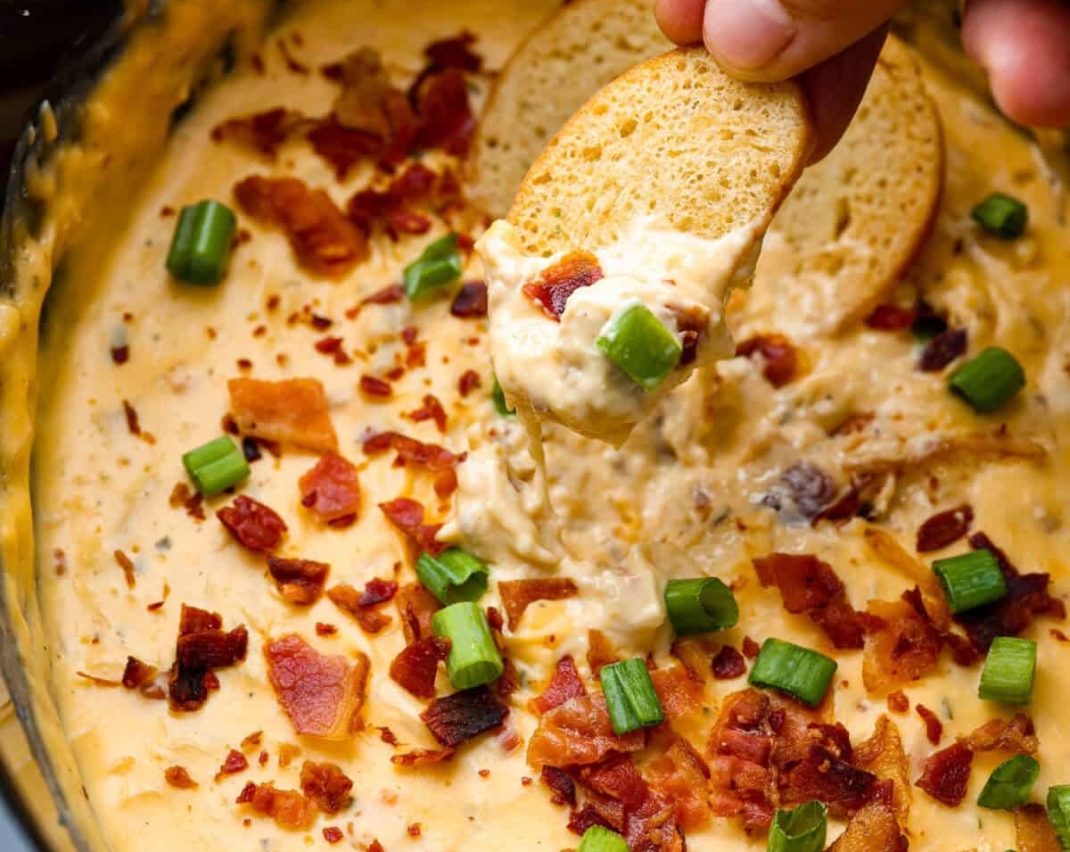 Best Slow Cooker Crack Chicken Dip For Game Day top view