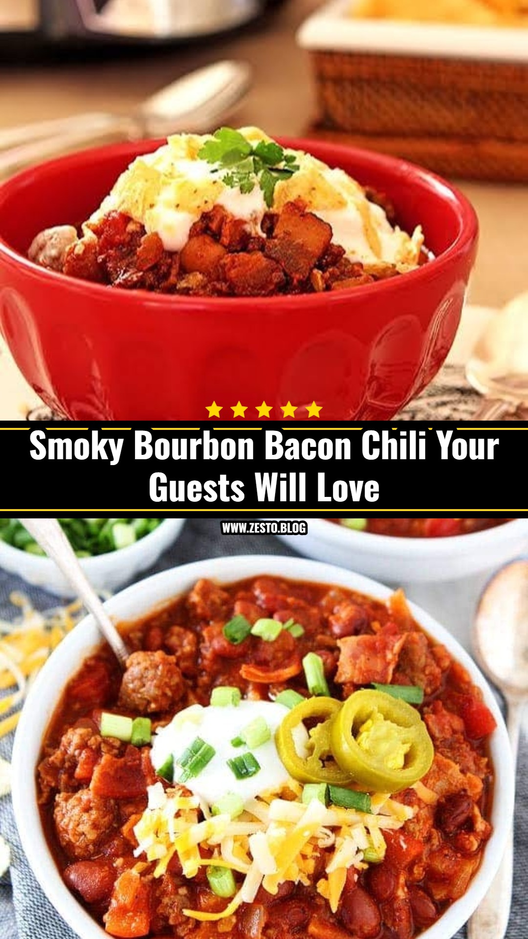 Best Smoky Bourbon Bacon Chili For Game Day