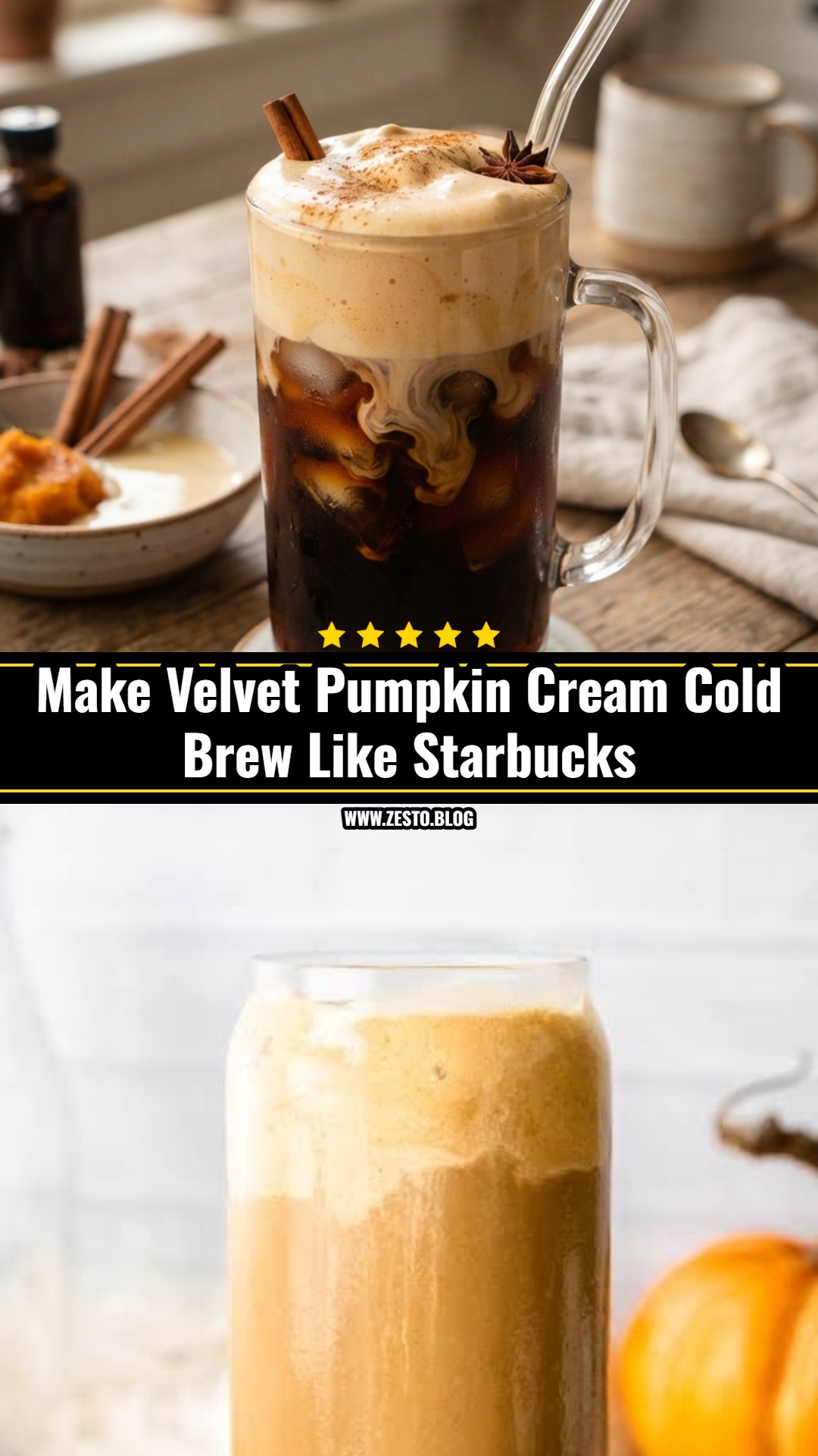 Copycat Starbucks Pumpkin Cream Cold Brew Recipe