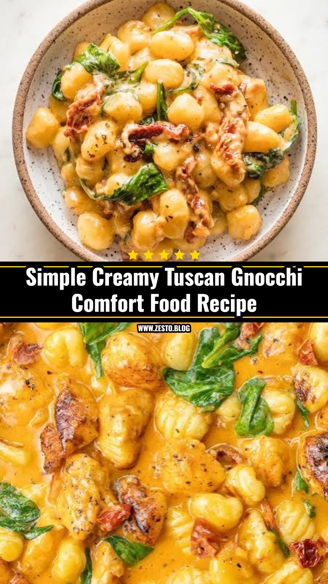 Creamy Tuscan Roasted Red Pepper Gnocchi Comfort Bowl