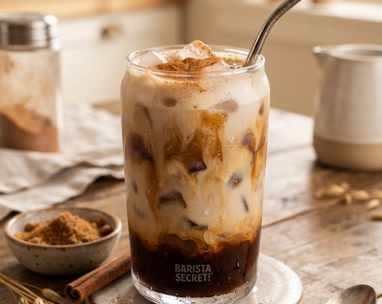 DIY Starbucks Iced Brown Sugar Oatmilk Shaken Espresso top view