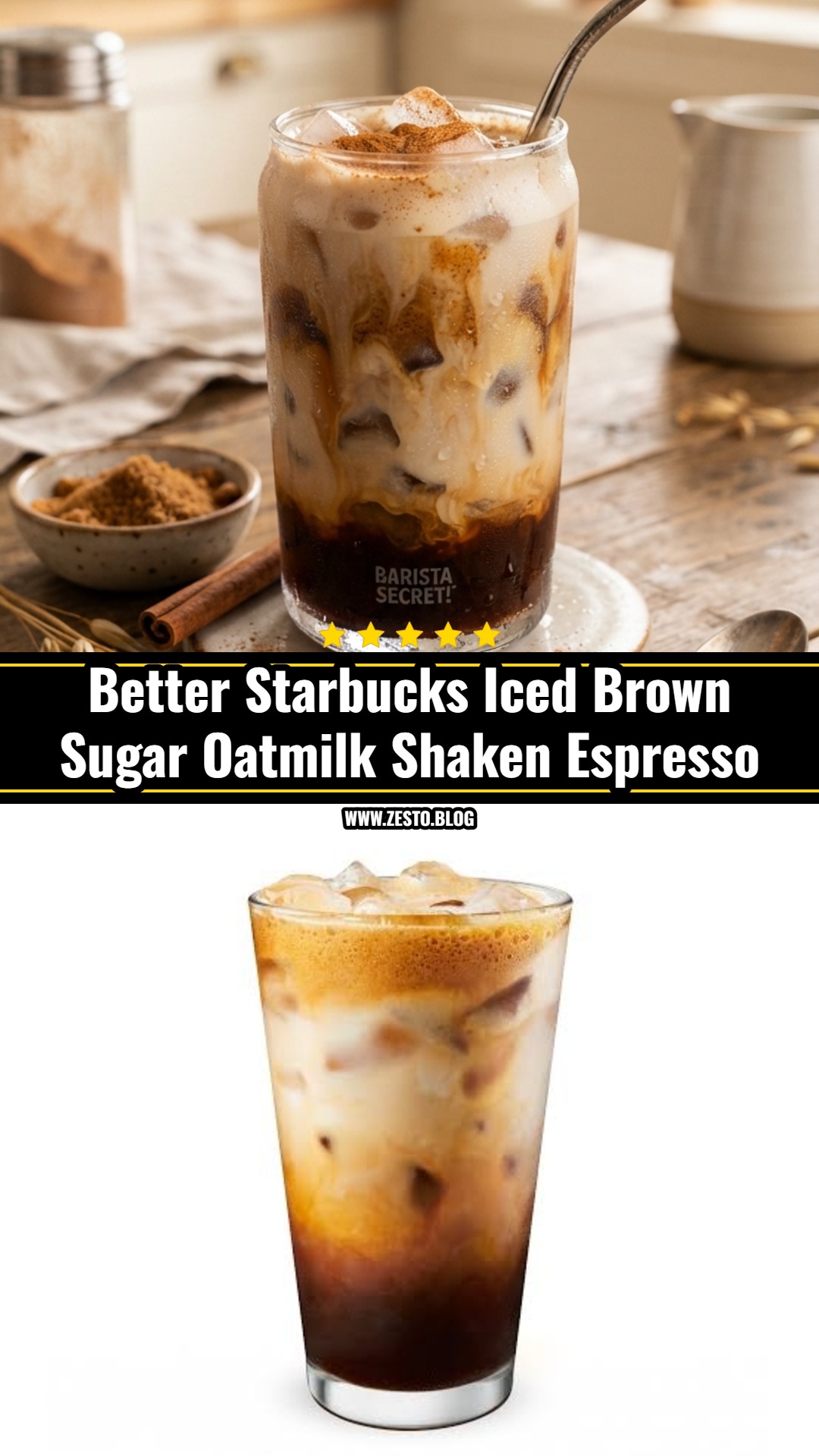 DIY Starbucks Iced Brown Sugar Oatmilk Shaken Espresso