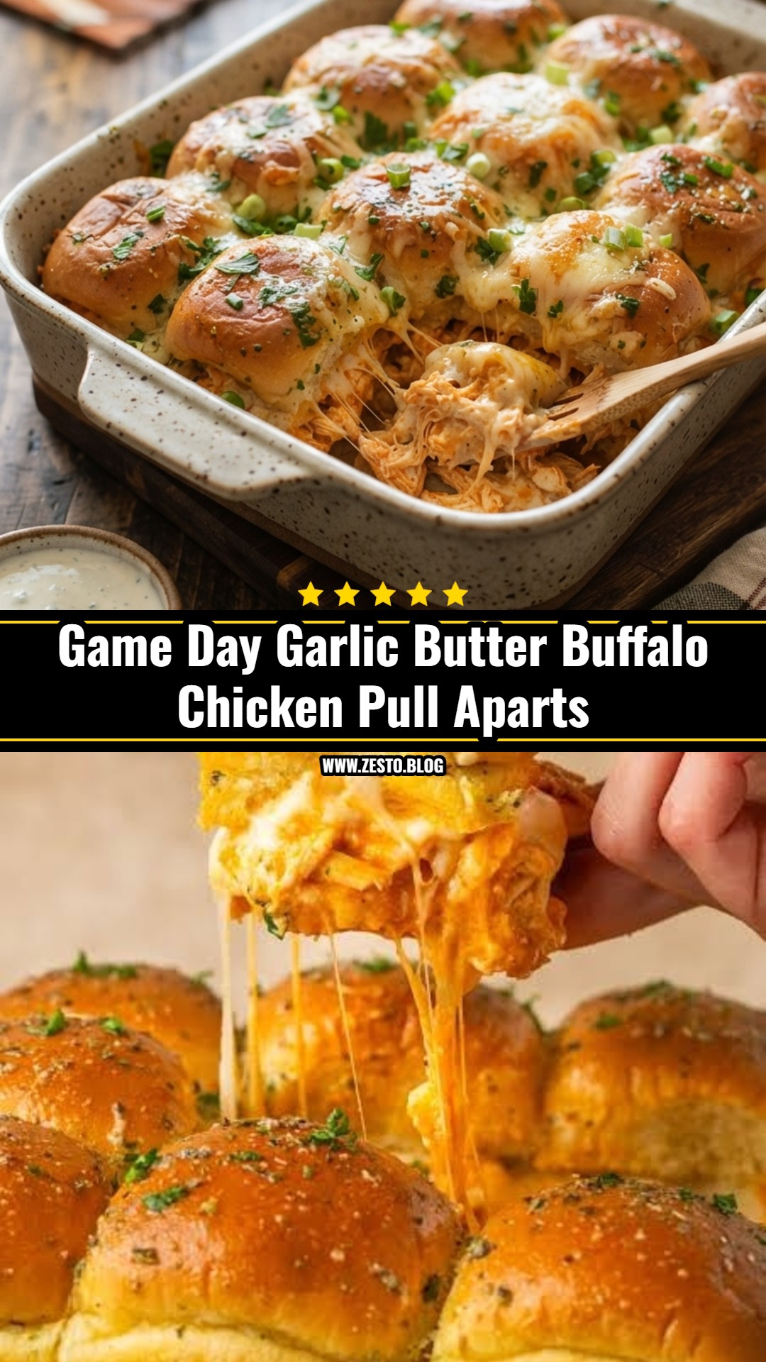 Easy Garlic Butter Buffalo Chicken Pull Apart Sliders