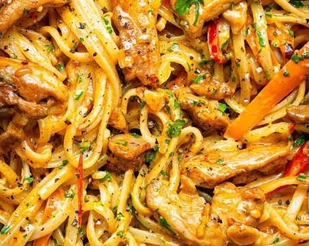 Quick and Easy Cowboy Butter Chicken Pasta Recipe top view