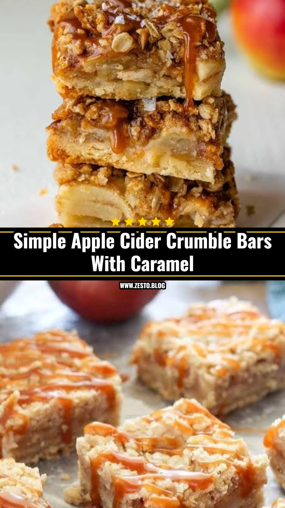 Salted Caramel Apple Cider Crumble Bars Are Magic