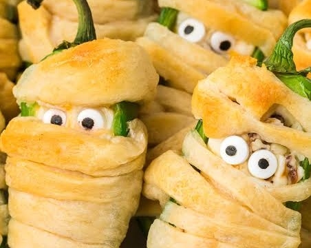 Spooky Mummy Jalapeno Poppers for Your Halloween Party top view