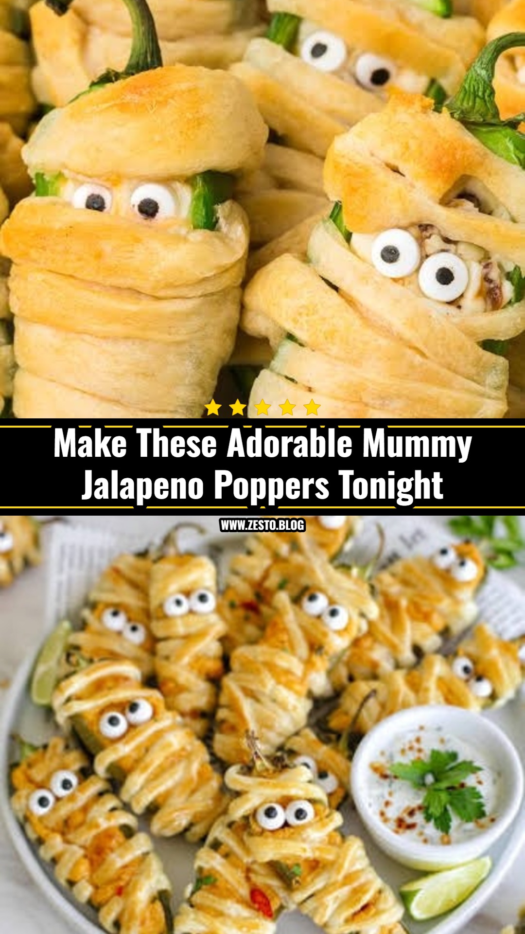 Spooky Mummy Jalapeno Poppers for Your Halloween Party