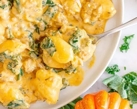 The Best Creamy Pumpkin Sausage Gnocchi Recipe Ever suggested serving