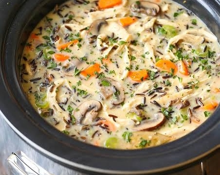 The Best Crockpot Chicken and Wild Rice Soup Recipe Ever top view