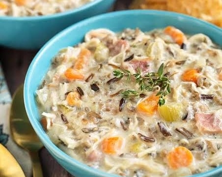 The Best Crockpot Chicken and Wild Rice Soup Recipe Ever suggested serving