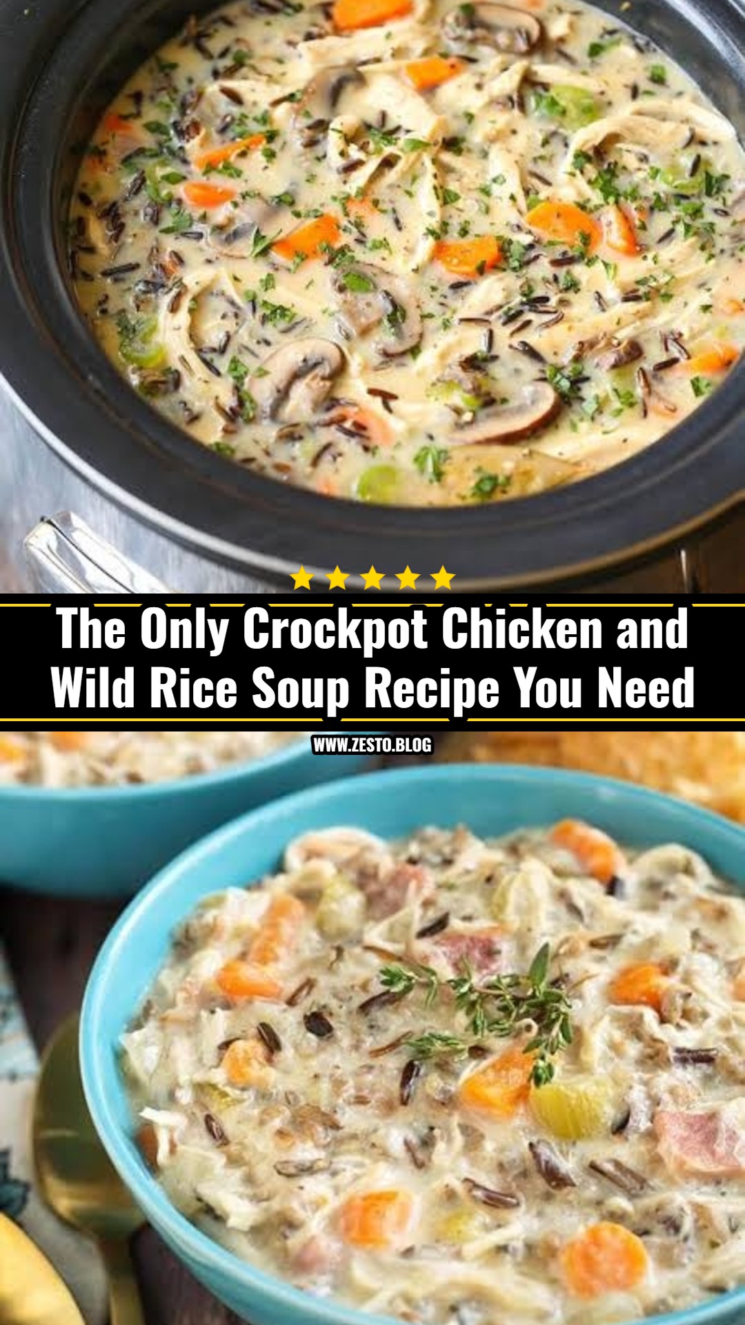 The Best Crockpot Chicken and Wild Rice Soup Recipe Ever