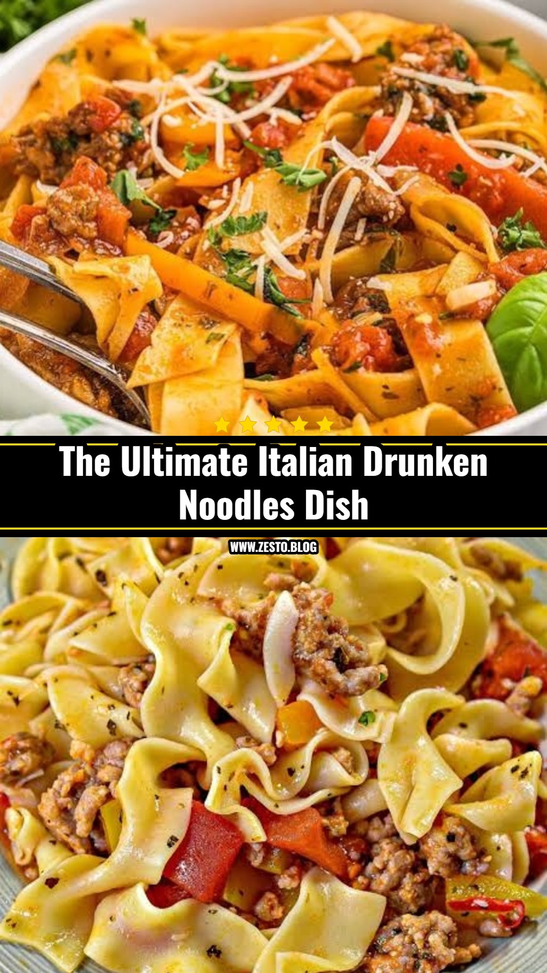 The Best Italian Drunken Noodles Recipe